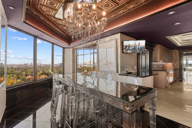 a living room with furniture