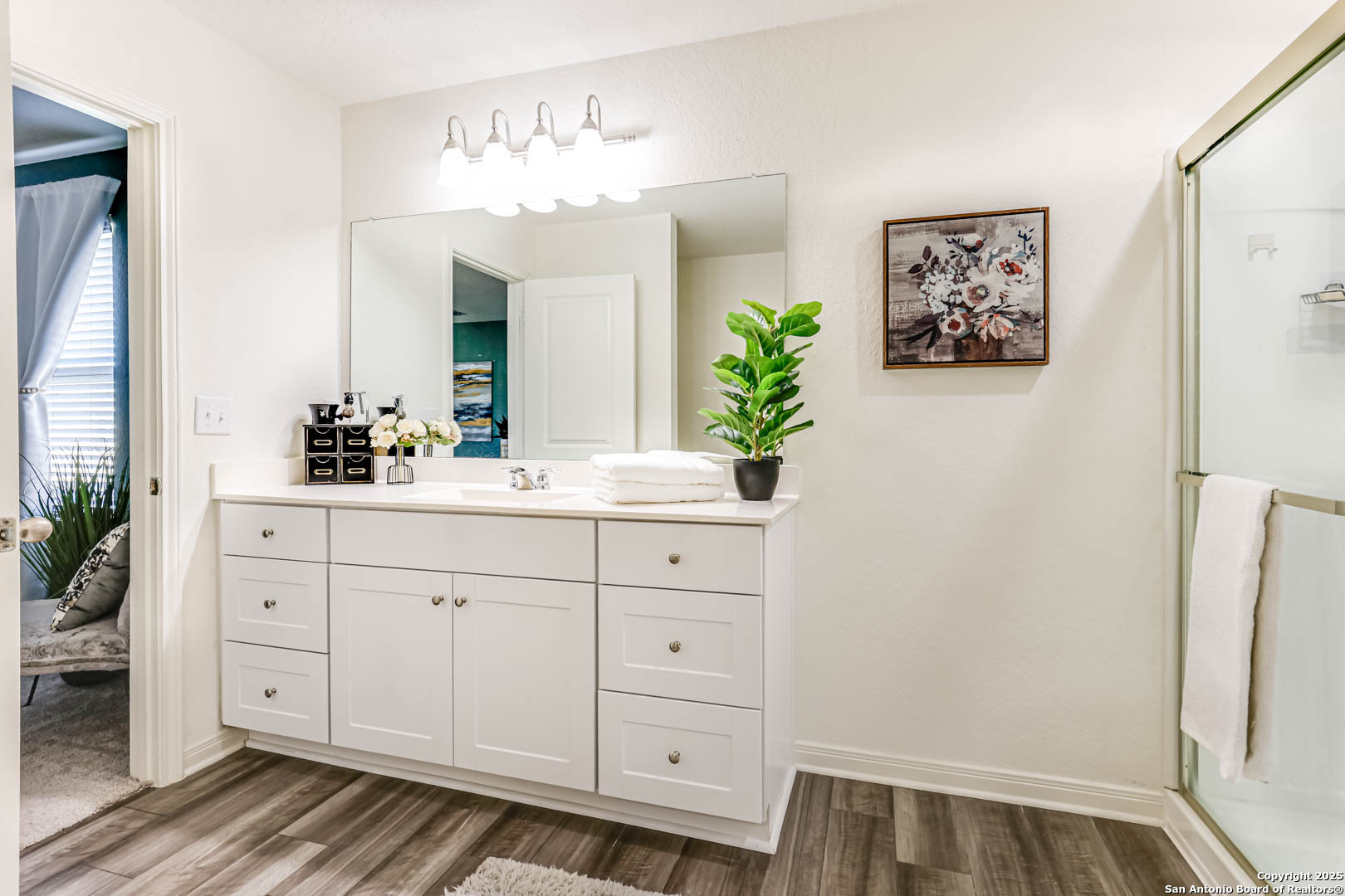 14383 Palm Ridge San Antonio, TX 78253 - Photo 9 of 44 a bathroom with a sink and a mirror