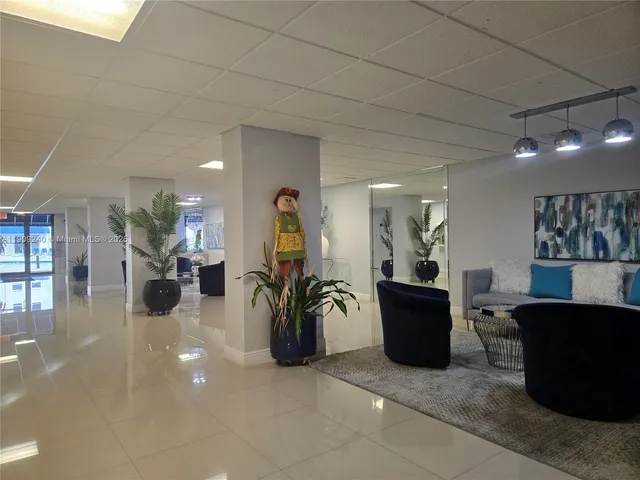 a hallway with windows