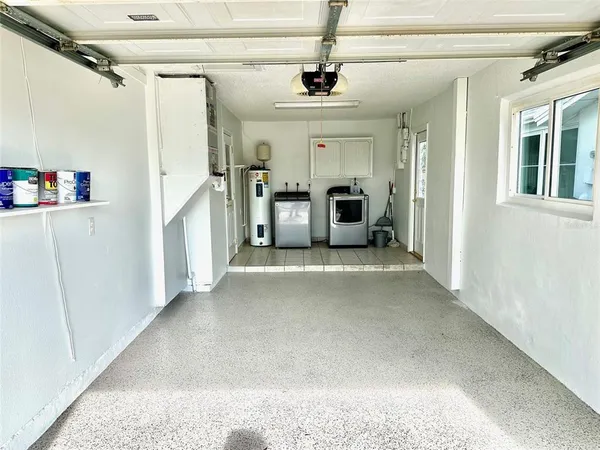 a view of a garden with a lake