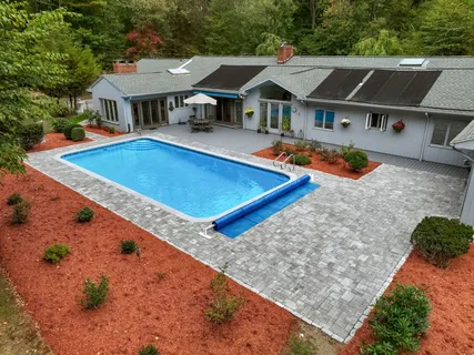 an aerial view of a house