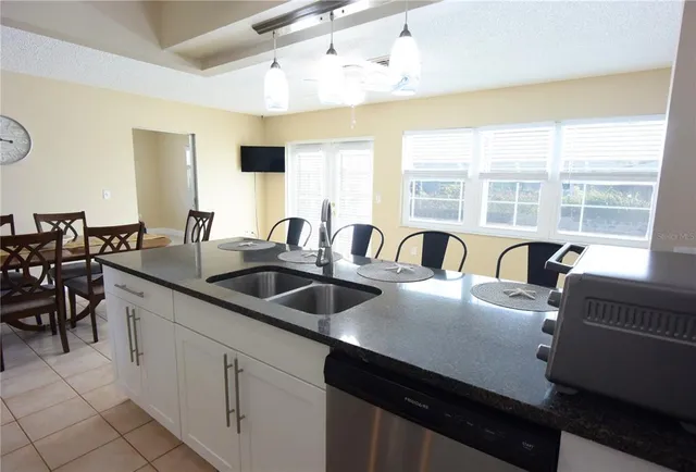 a kitchen with counter top space