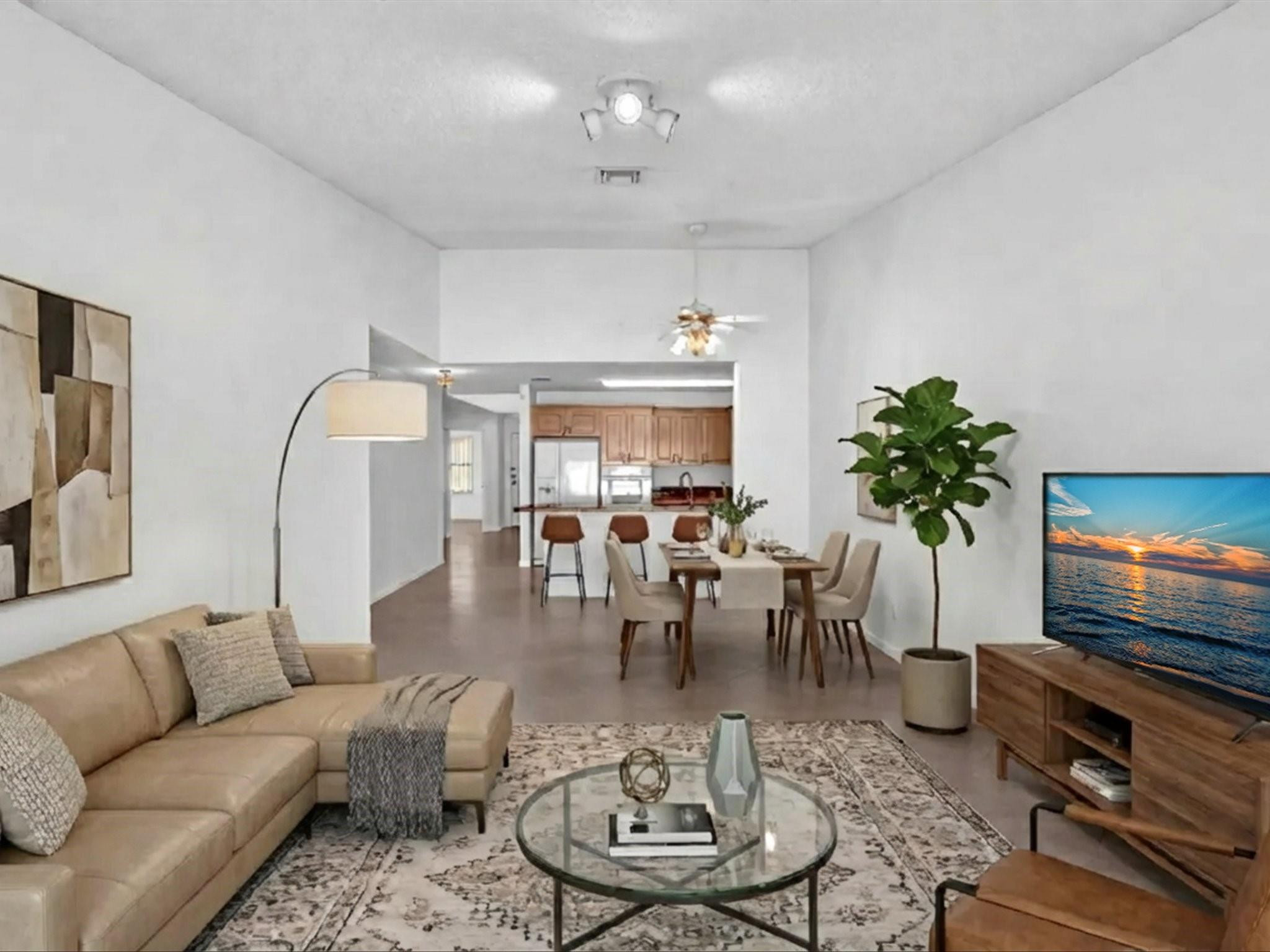 6796 North Pine Island Road, Unit 6796 Fort Lauderdale, FL 33321 - Photo 10 of 57 virtually staged high vaulted ceiongs