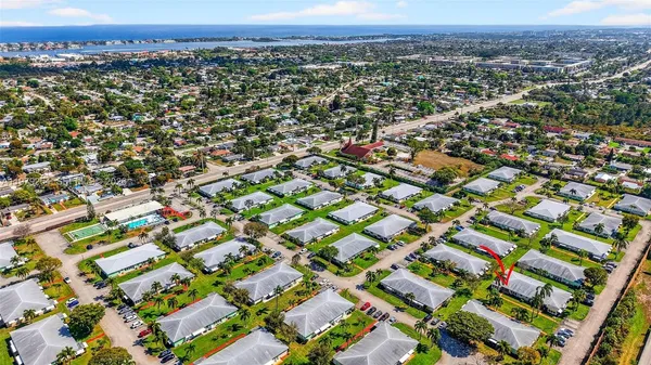 an aerial view of multiple house