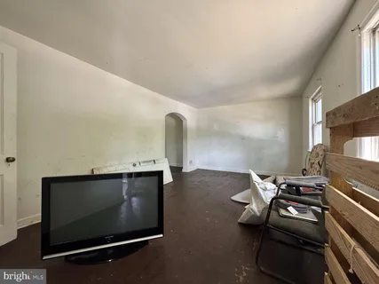 a living room with a fireplace