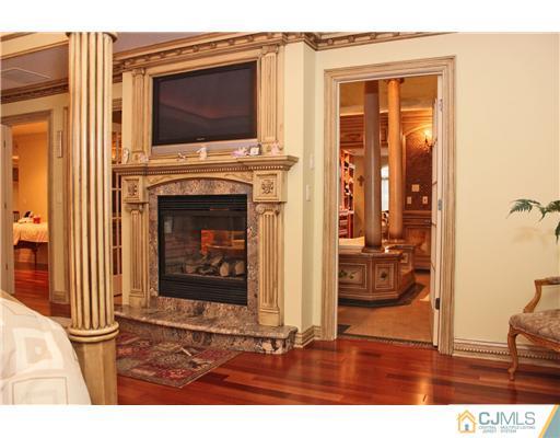 6 Ramsey Road Edison, NJ 08820 - Photo 17 of 25 a living room with a fireplace a flat screen tv and a window