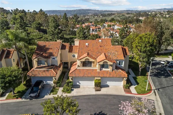 an aerial view of a house