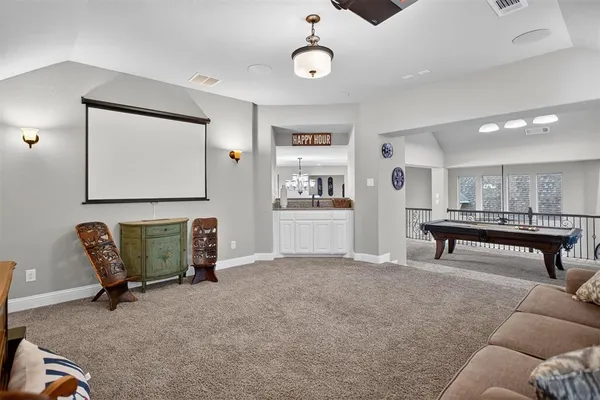 a living room with furniture