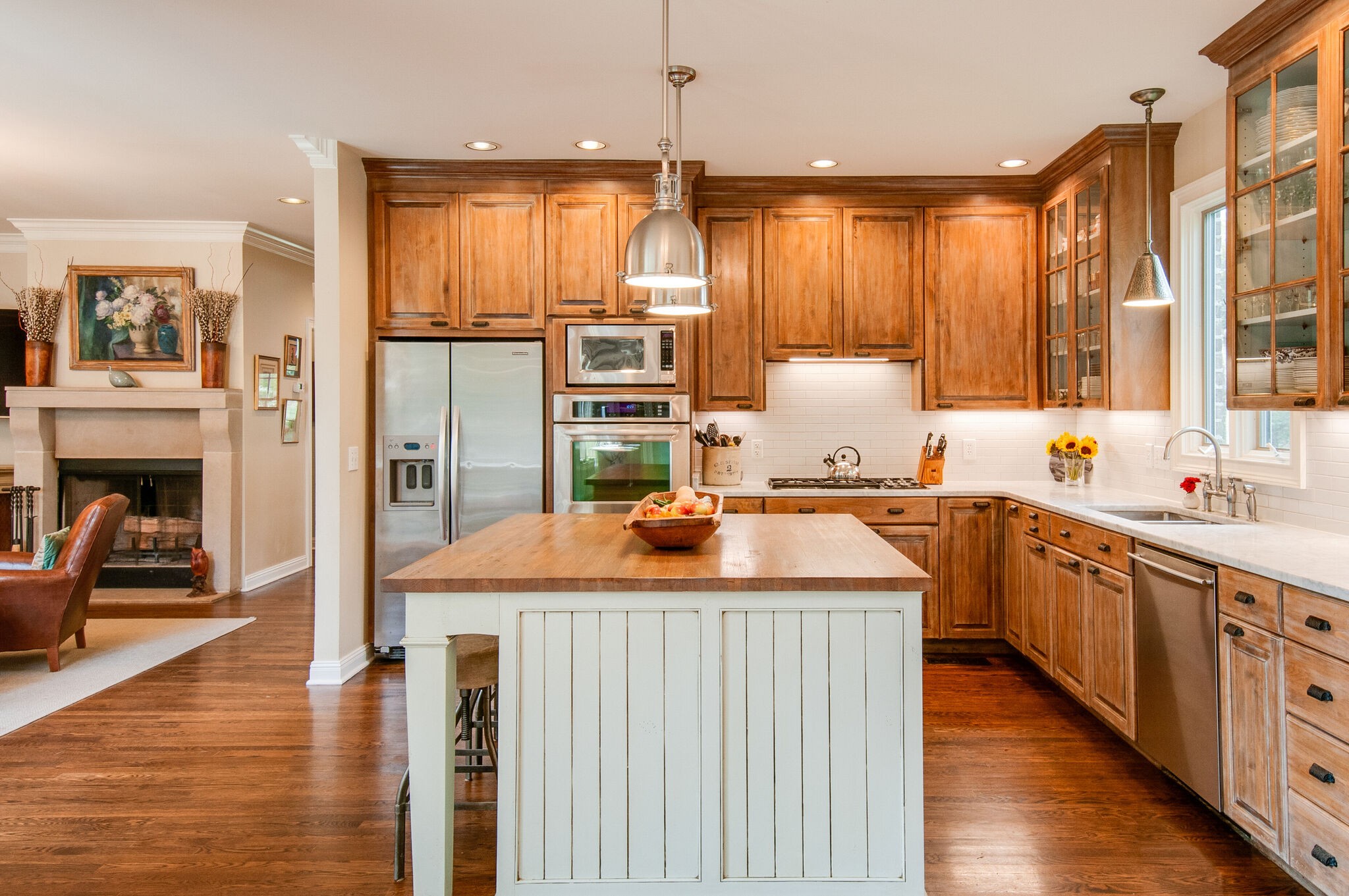 302 Page Road Nashville, TN 37205 - Photo 15 of 42 a kitchen with stainless steel appliances granite countertop a sink and a refrigerator