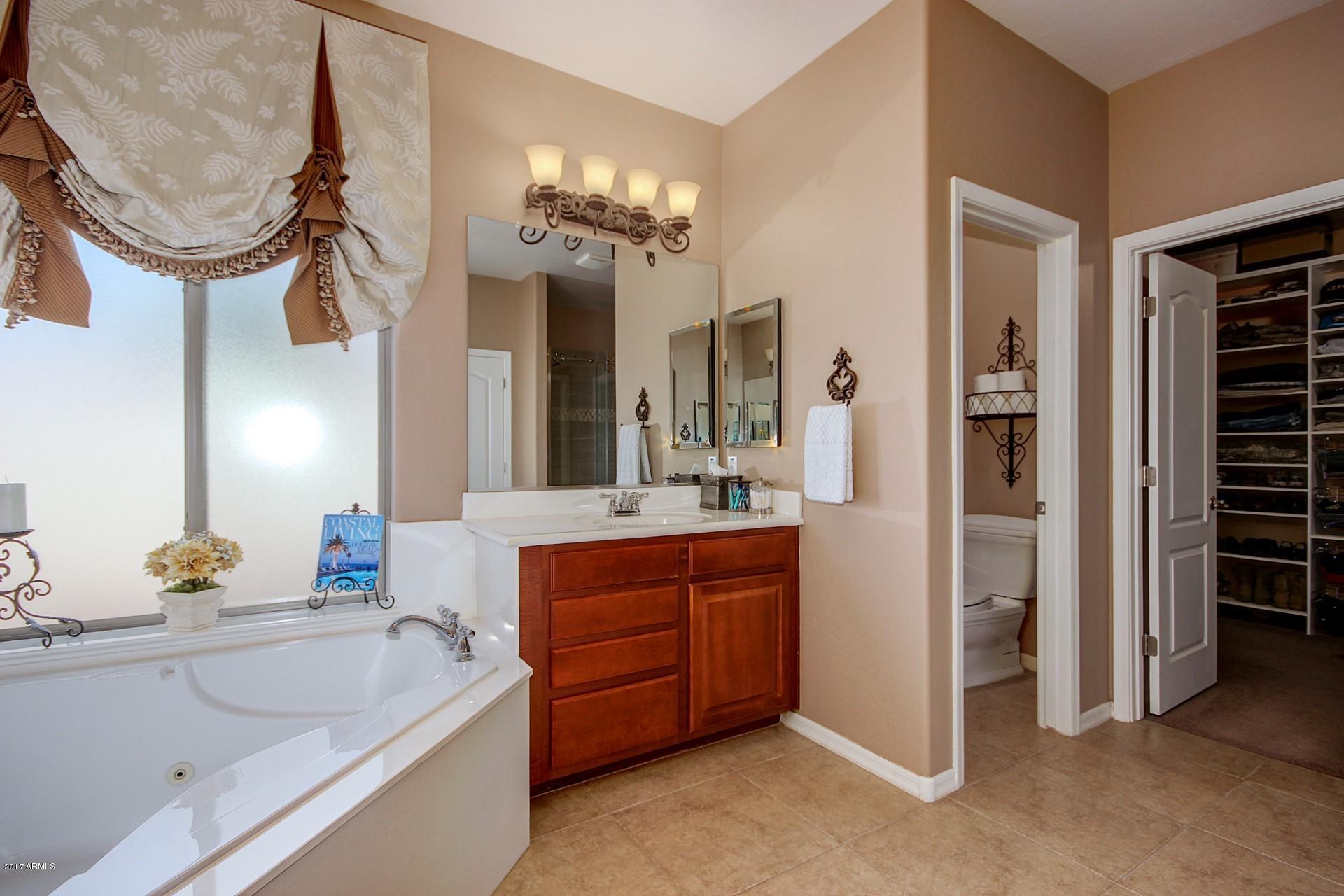 21982 East Rosa Road Queen Creek, AZ 85142 - Photo 30 of 40 a bathroom with a tub sink and mirror