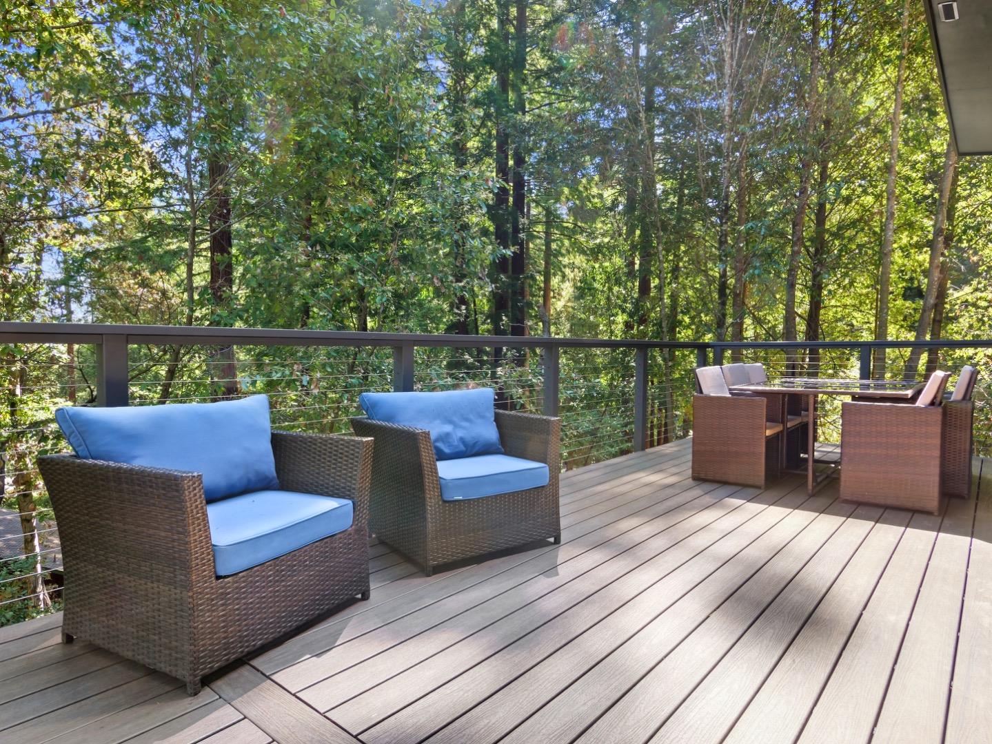 1495 McLellan Road Felton, CA 95018 - Photo 13 of 20 a view of a roof deck with couches and wooden floor