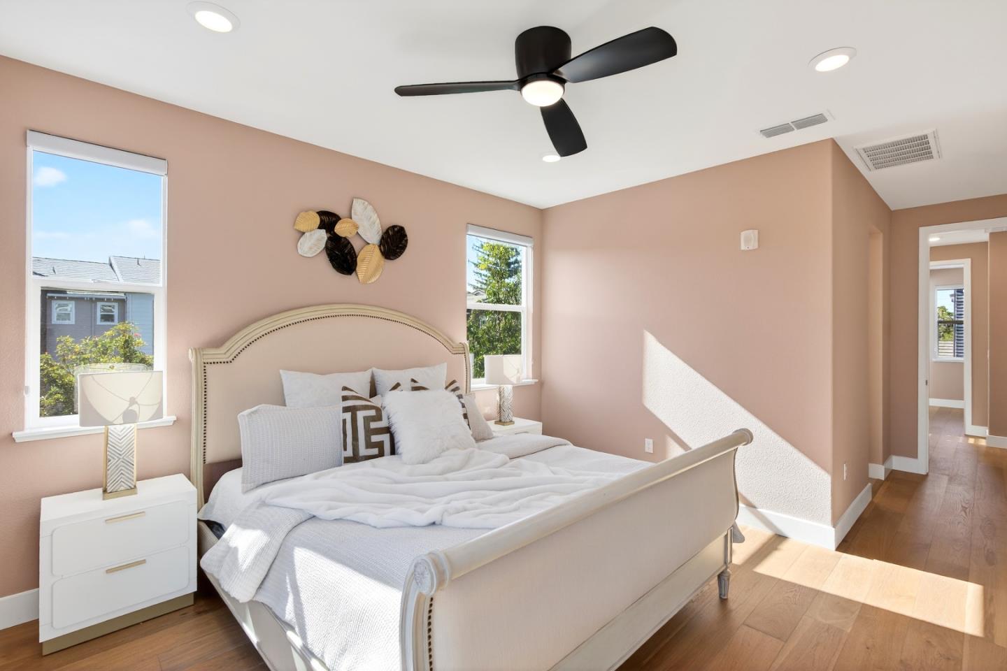 2268 Mora Place Mountain View, CA 94040 - Photo 22 of 38 a bedroom with a bed and a ceiling fan