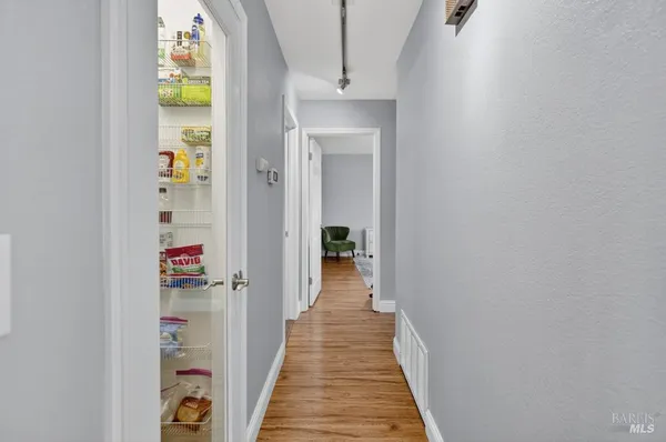 a bathroom with a sink and vanity