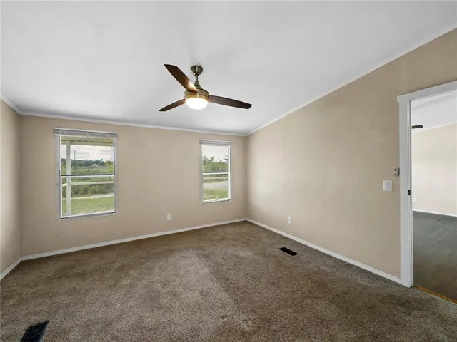 an empty room with a window