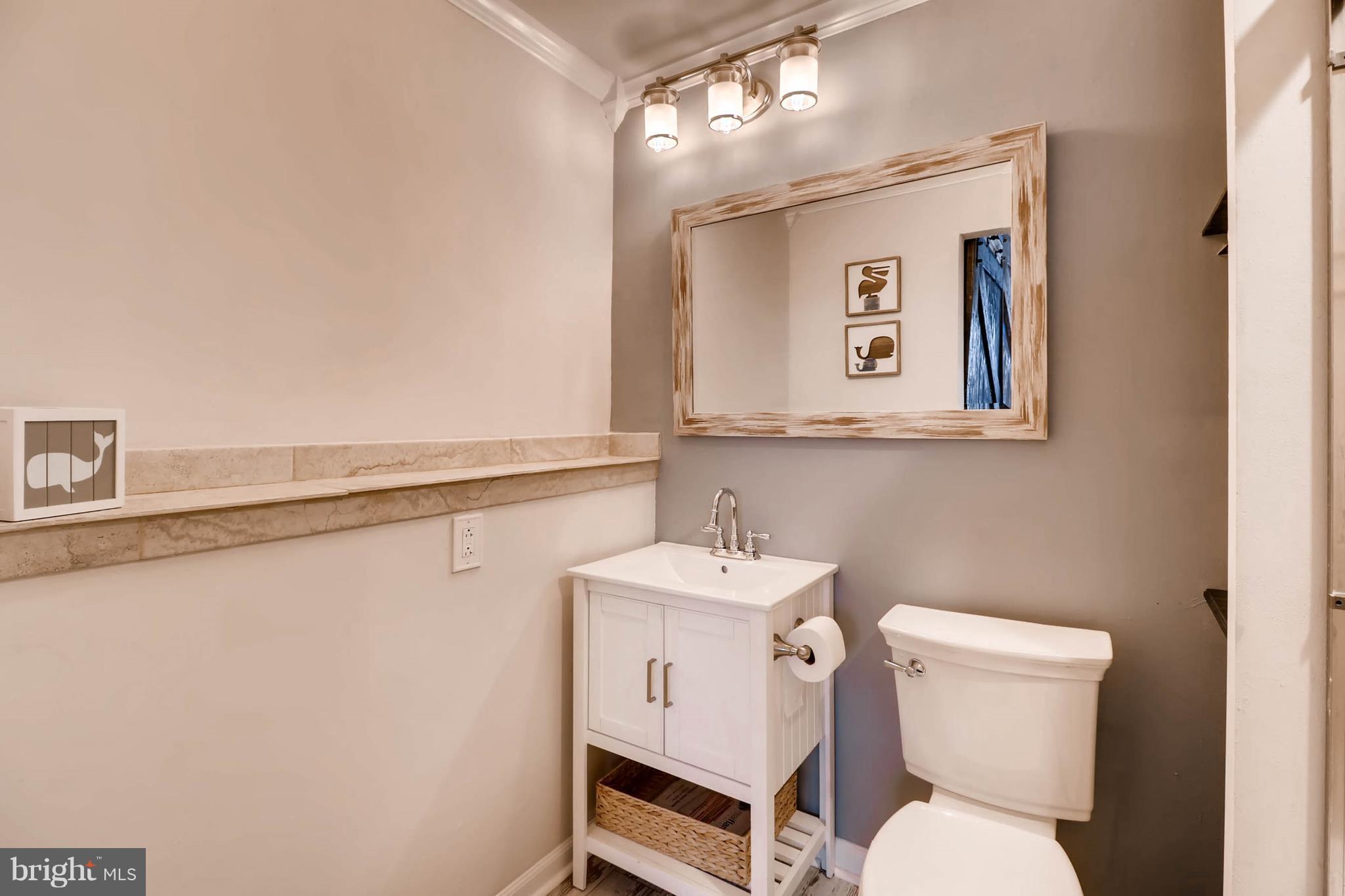 2033 Case Road Baltimore, MD 21222 - Photo 20 of 30 a bathroom with a toilet a sink and mirror
