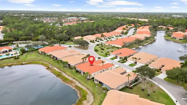 an aerial view of a house