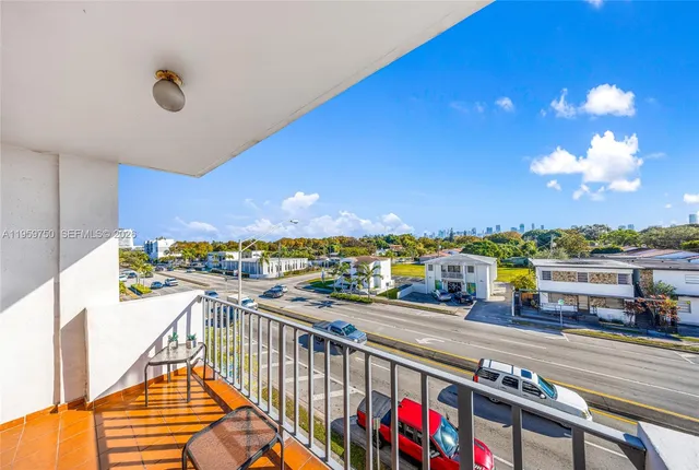 a view of city from balcony