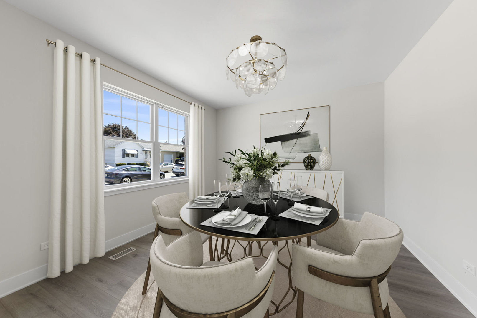 534 McCarthy Street Lemont, IL 60439 - Photo 3 of 23 a dining room with furniture and wooden floor