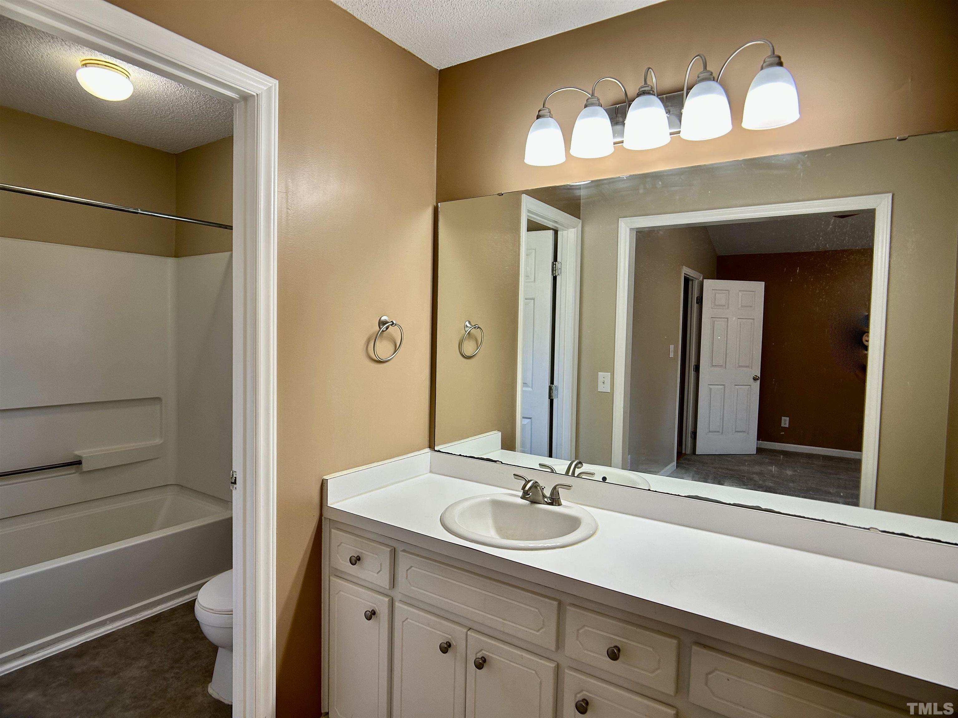 316 Amber Lane Willow Spring, NC 27592 - Photo 8 of 18 a bathroom with a sink and a mirror