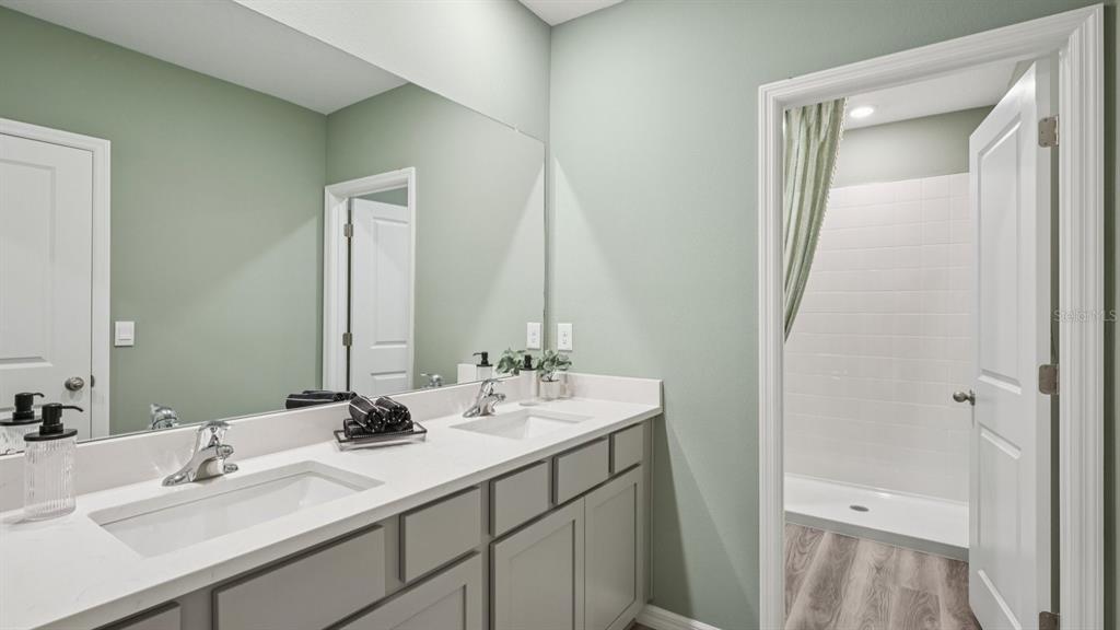32479 Welling Blade Loop Wesley Chapel, FL 33545 - Photo 20 of 39 a bathroom with 2 sink and a mirror