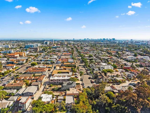 an aerial view of a city