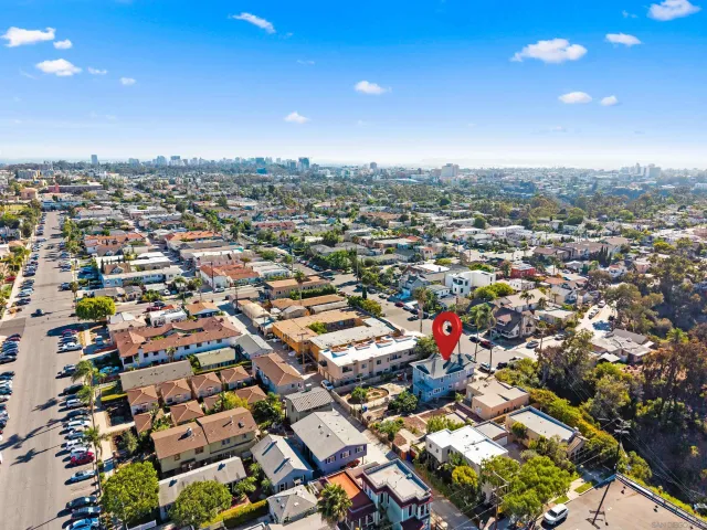 an aerial view of a city
