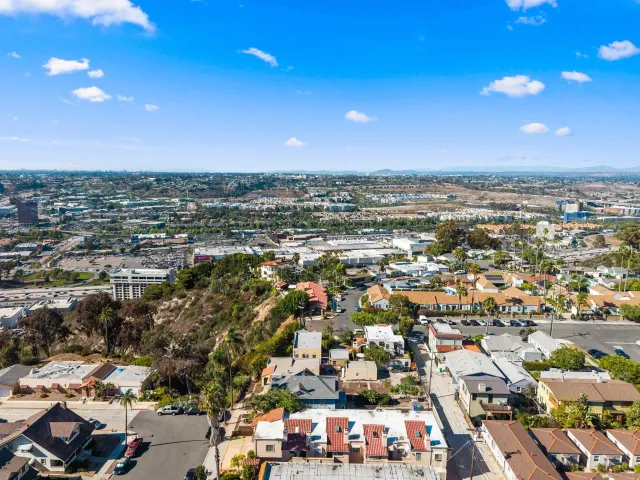 an aerial view of a city