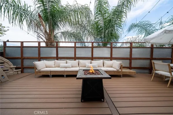 a terrace with outdoor seating