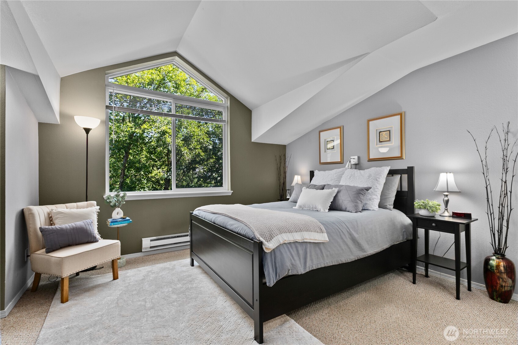 16019 Waynita Way Northeast, Unit F207 Bothell, WA 98011 - Photo 17 of 39 a bedroom with a bed and a couch