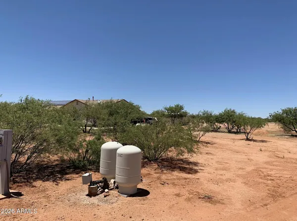 a backyard of a house with trees