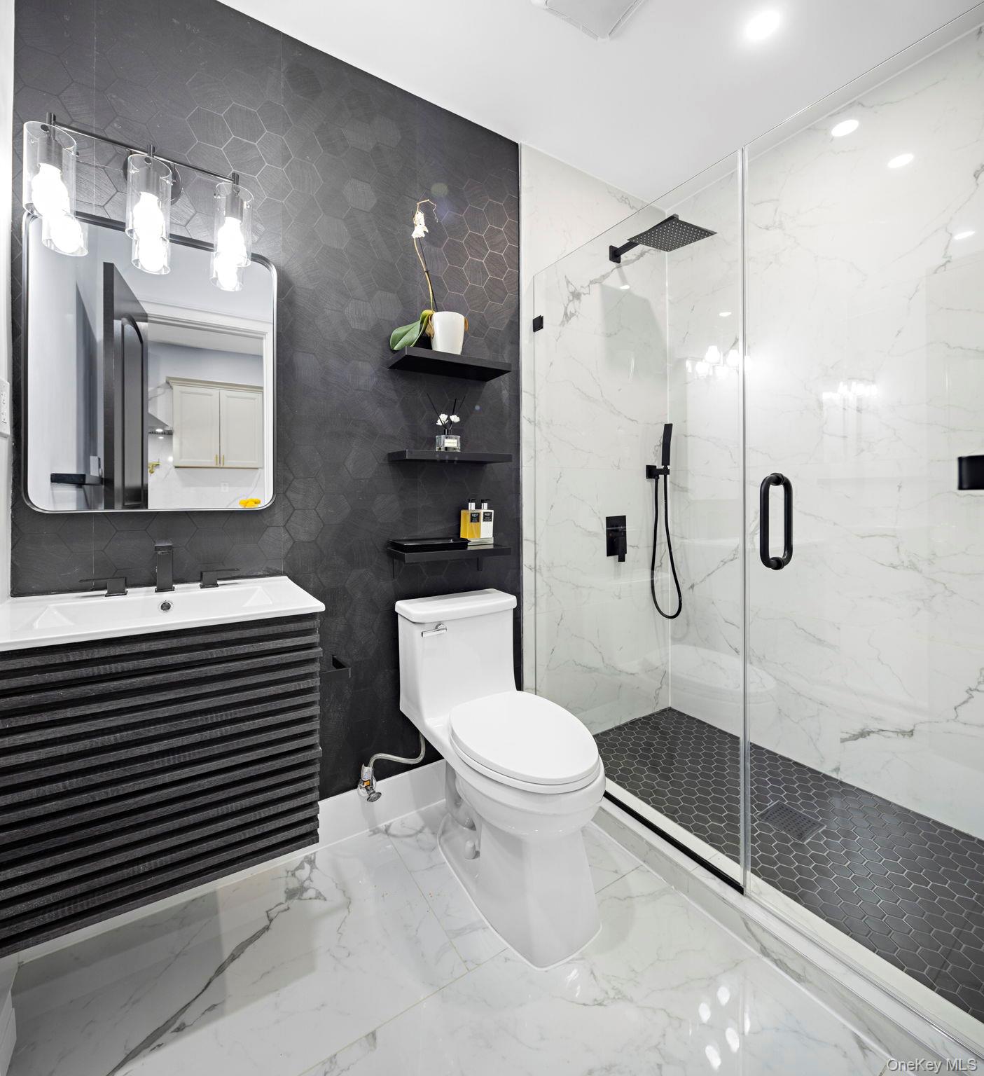 581 Decatur Street Brooklyn, NY 11233 - Photo 11 of 12 a bathroom with a sink toilet and shower
