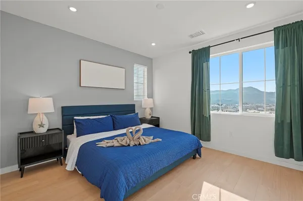 a table and chairs in a room