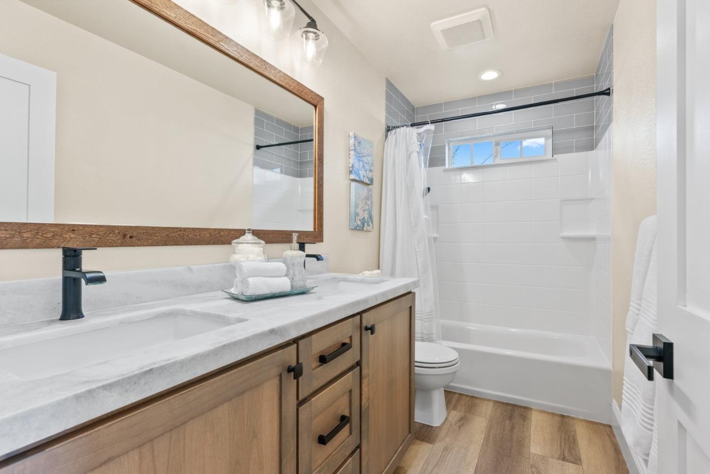 75 Paloma Drive Morgan Hill, CA 95037 - Photo 32 of 53 a bathroom with a granite countertop sink a toilet and shower