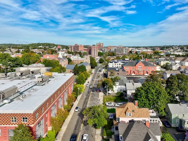 an aerial view of a city