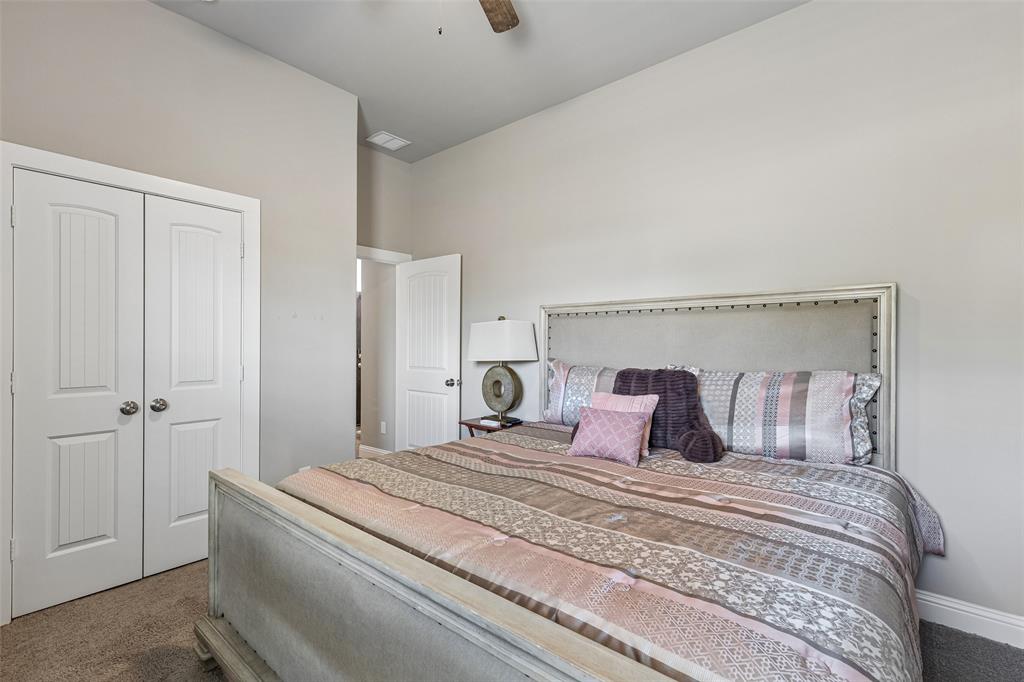 108 Maverick Lane Pilot Point, TX 76258 - Photo 21 of 27 Neutral-toned bedroom featuring plush carpeting and light gray wall paint