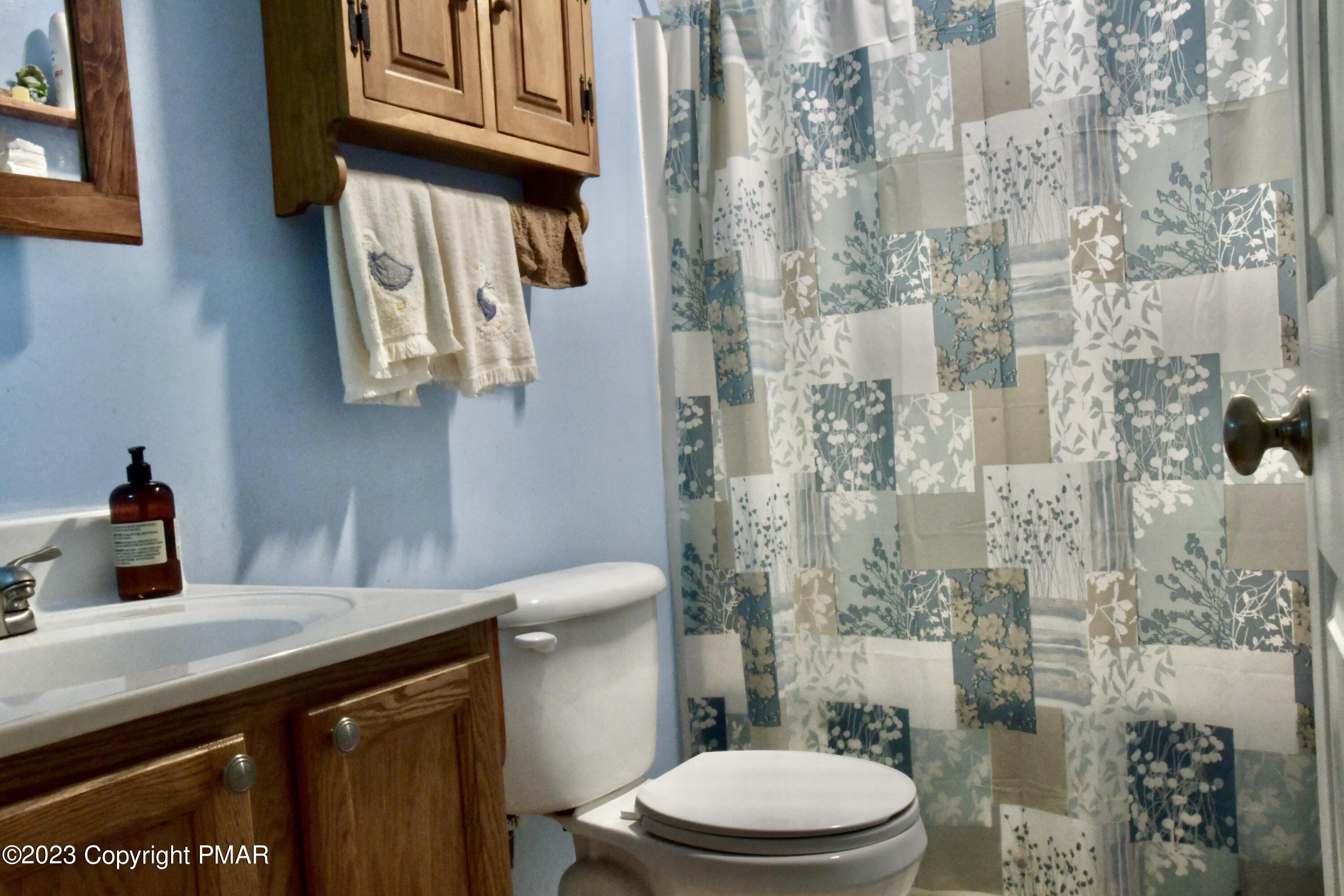 238 Schochs Mill Road Blakeslee, PA 18610 - Photo 11 of 13 a bathroom with a sink a toilet and shower