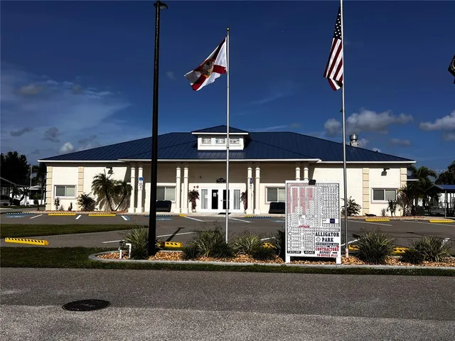 a view of a building with a street