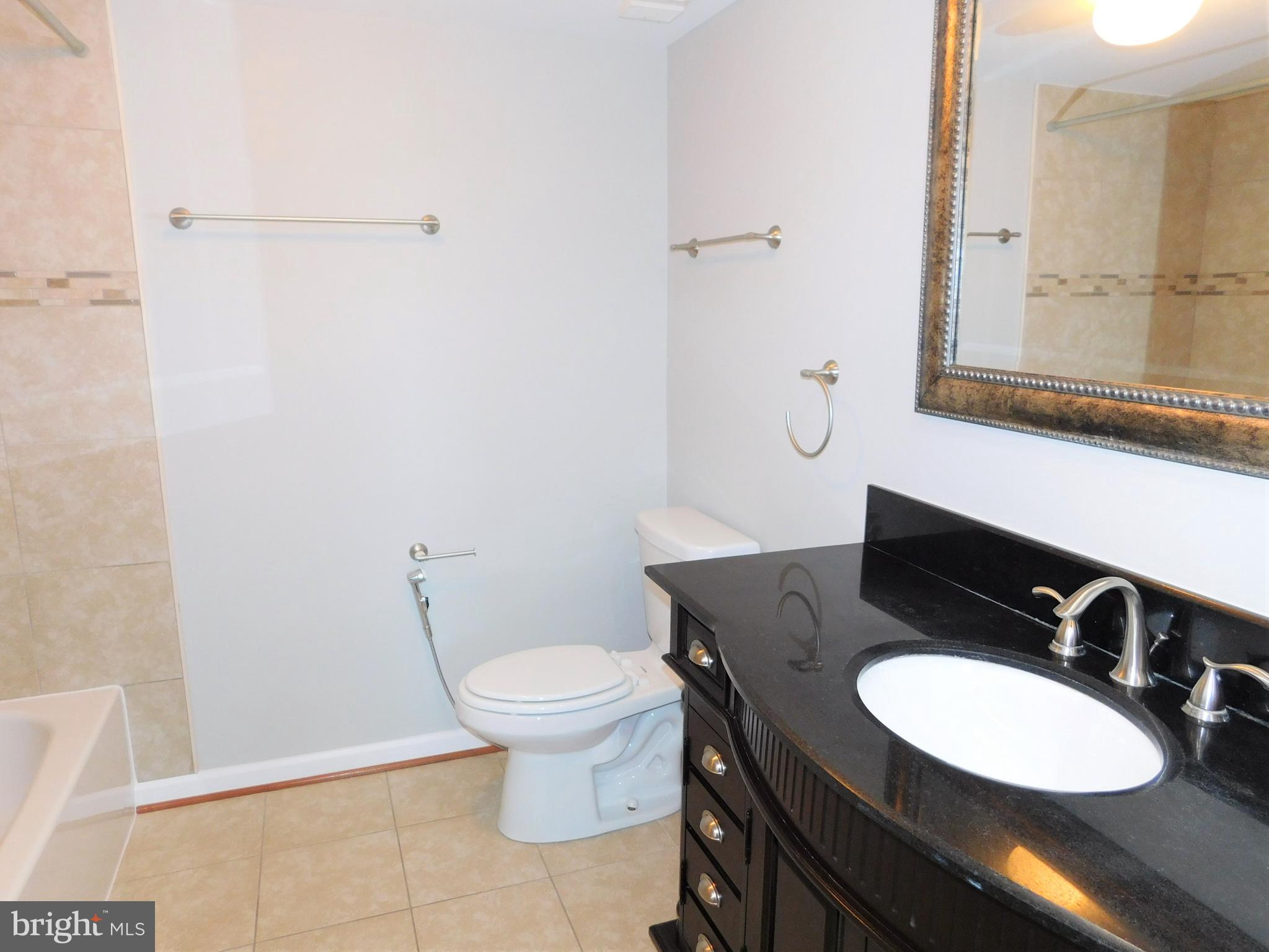 5501 Seminary Road, Unit 1006S Falls Church, VA 22041 - Photo 24 of 31 a bathroom with a granite countertop sink and a mirror