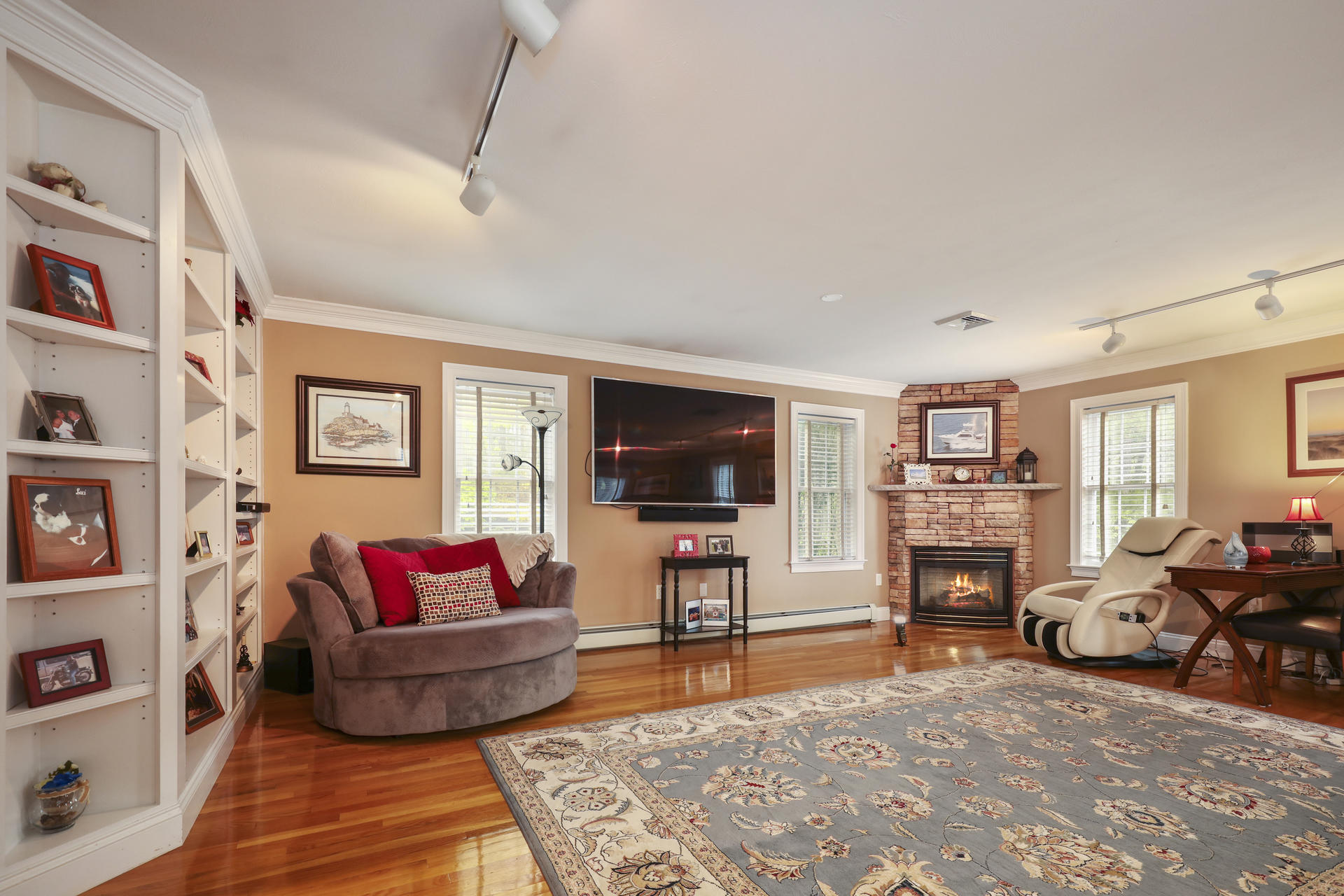 1356 Old Post Road Marstons Mills, MA 02648 - Photo 25 of 53 a living room with furniture and a flat screen tv