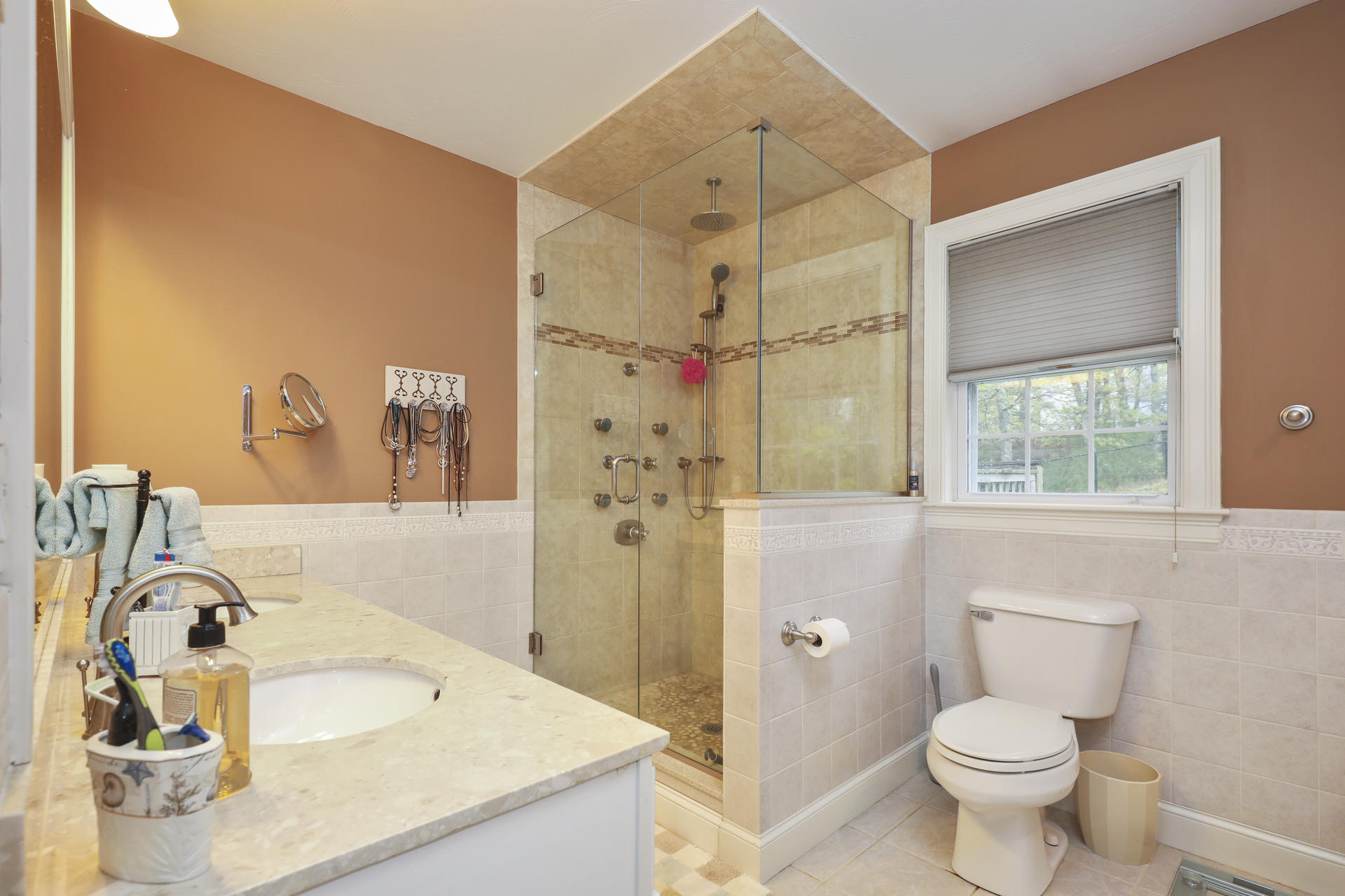 1356 Old Post Road Marstons Mills, MA 02648 - Photo 27 of 53 a bathroom with a sink and a large mirror