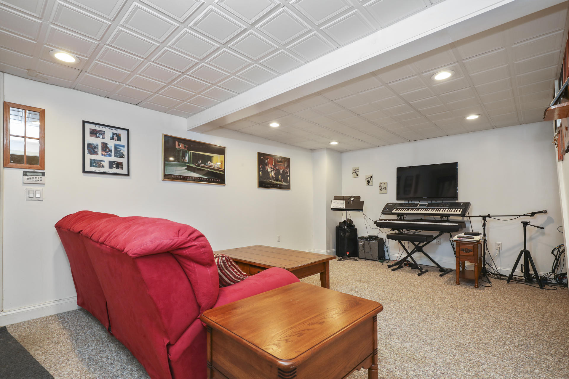 1356 Old Post Road Marstons Mills, MA 02648 - Photo 37 of 53 a living room with furniture and a flat screen tv