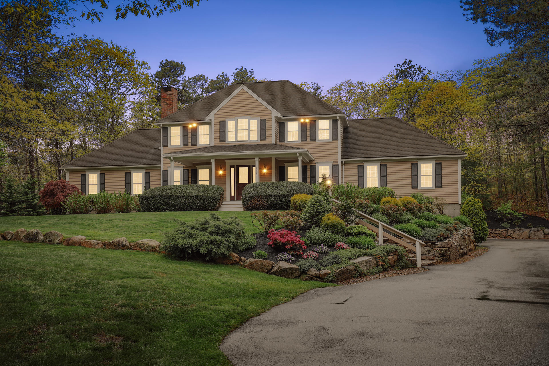 1356 Old Post Road Marstons Mills, MA 02648 - Photo 10 of 53 a front view of a house with a yard