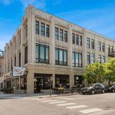 a view of a building and a street