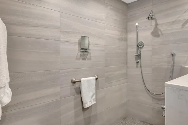 a bathroom with a shower