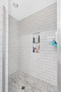 a bathroom with a shower