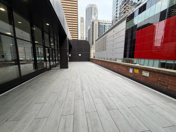 a view of a balcony with an outdoor space