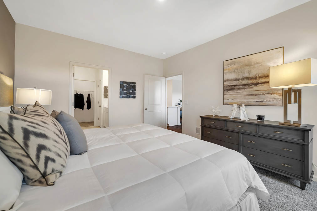 1107 Bluebell Lane Bartlett, IL 60103 - Photo 17 of 19 a bedroom with a bed and a lamp