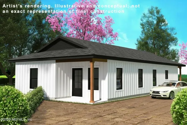 a front view of a house with a porch