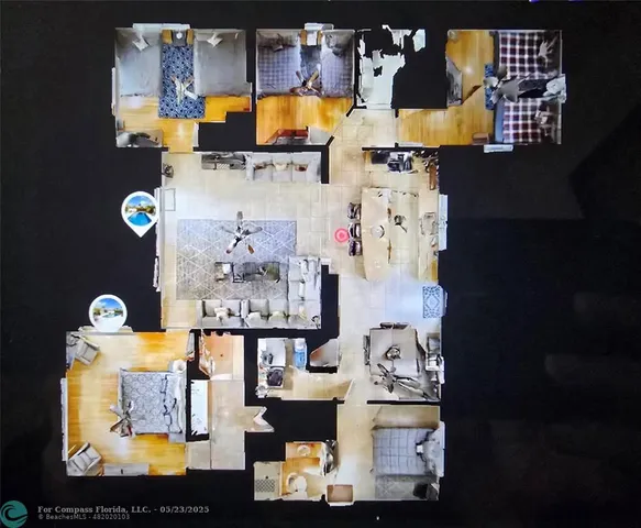 an aerial view of a fireplace