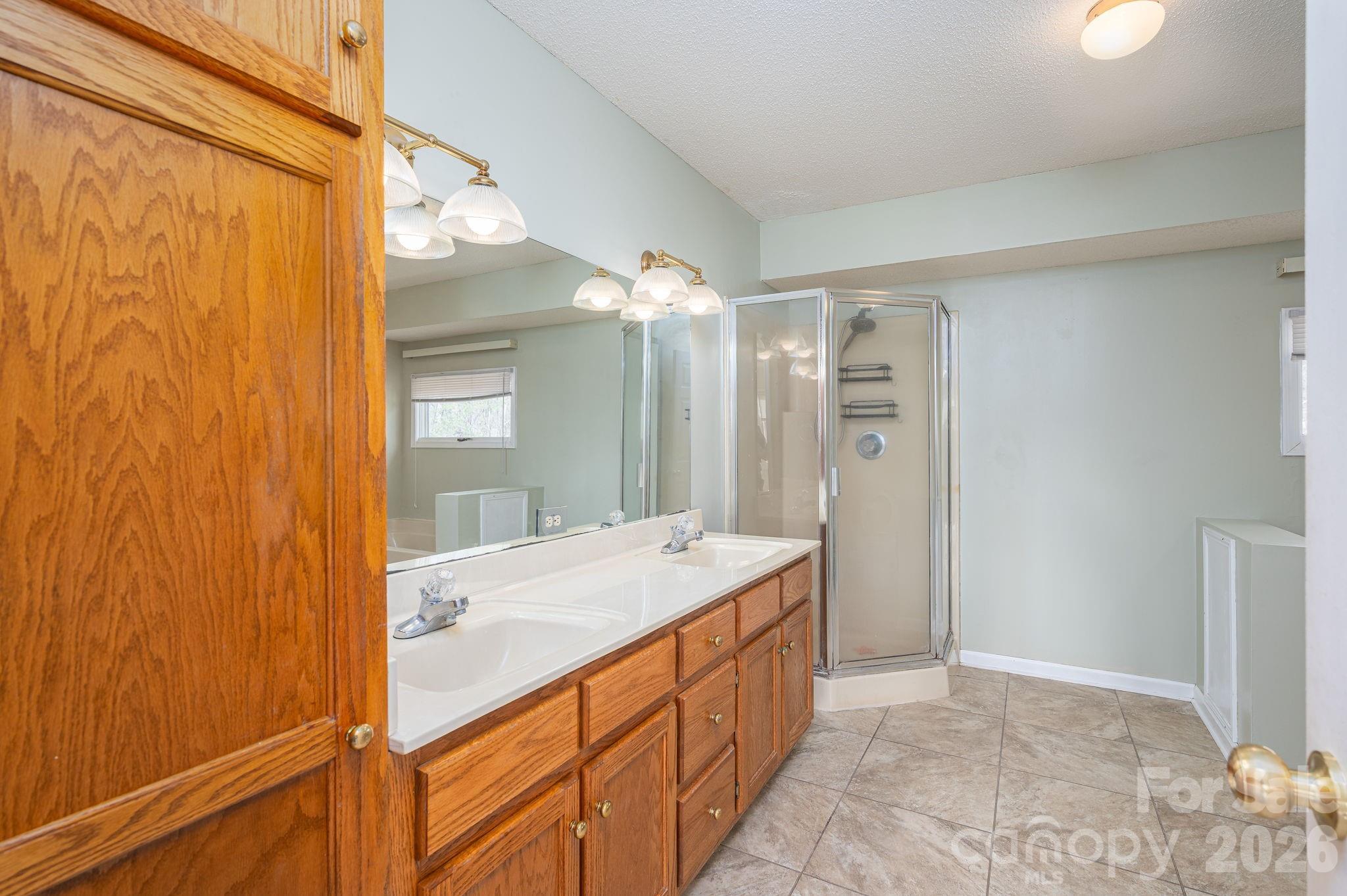 4503 Briar Creek Road Maiden, NC 28650 - Photo 27 of 48 a bathroom with a granite countertop sink and a mirror